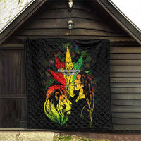 Jamaica Legend Bob Quilt Lion With Cannabis Leaf Pattern - Wonder Print Shop