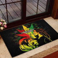 Jamaica Legend Bob Rubber Doormat Lion With Cannabis Leaf Pattern - Wonder Print Shop