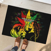 Jamaica Legend Bob Rubber Doormat Lion With Cannabis Leaf Pattern - Wonder Print Shop
