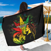 Jamaica Legend Bob Sarong Lion With Cannabis Leaf Pattern - Wonder Print Shop