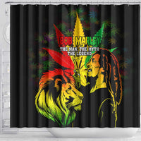 Jamaica Legend Bob Shower Curtain Lion With Cannabis Leaf Pattern - Wonder Print Shop