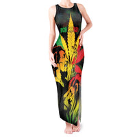 Jamaica Legend Bob Tank Maxi Dress Lion With Cannabis Leaf Pattern LT14