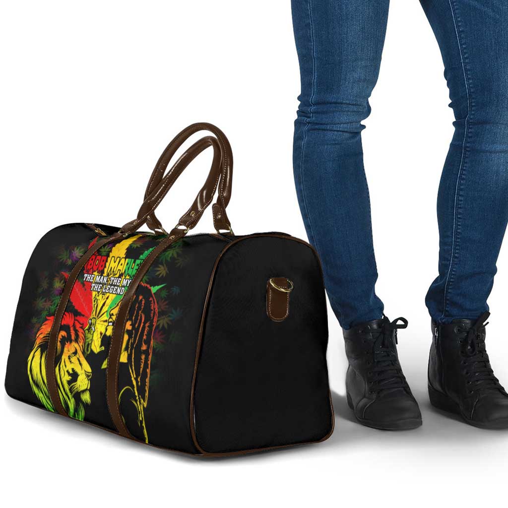 Jamaica Legend Bob Travel Bag Lion With Cannabis Leaf Pattern - Wonder Print Shop