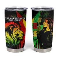 Jamaica Legend Bob Tumbler Cup Lion With Cannabis Leaf Pattern - Wonder Print Shop