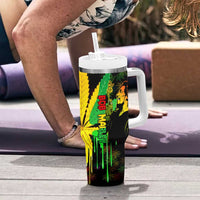 Jamaica Legend Bob Tumbler With Handle Lion With Cannabis Leaf Pattern - Wonder Print Shop