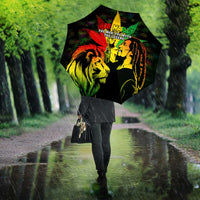 Jamaica Legend Bob Umbrella Lion With Cannabis Leaf Pattern - Wonder Print Shop
