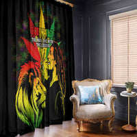 Jamaica Legend Bob Window Curtain Lion With Cannabis Leaf Pattern - Wonder Print Shop