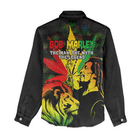 Jamaica Legend Bob Women Casual Shirt Lion With Cannabis Leaf Pattern LT14