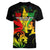 Jamaica Legend Bob Women V Neck T Shirt Lion With Cannabis Leaf Pattern LT14