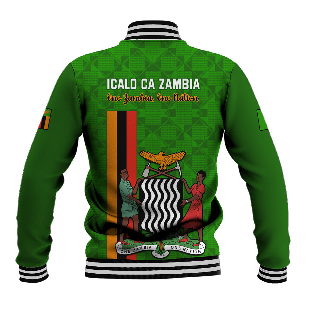Zambia Independence Day Baseball Jacket Happy 59th Anniversary Kente Pattern - Wonder Print Shop