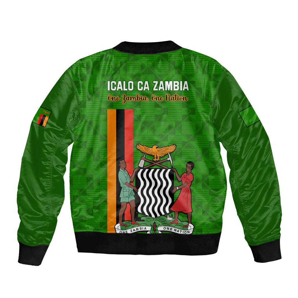 Zambia Independence Day Bomber Jacket Happy 59th Anniversary Kente Pattern - Wonder Print Shop