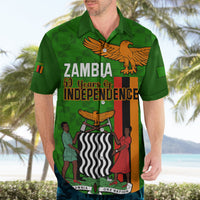 Zambia Independence Day Hawaiian Shirt Happy 59th Anniversary Kente Pattern - Wonder Print Shop