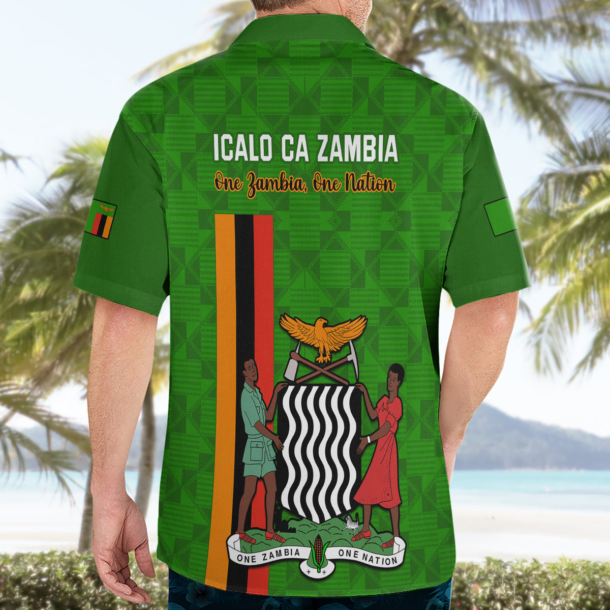 Zambia Independence Day Hawaiian Shirt Happy 59th Anniversary Kente Pattern - Wonder Print Shop