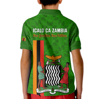 Zambia Independence Day Kid Polo Shirt Happy 59th Anniversary Kente Pattern - Wonder Print Shop