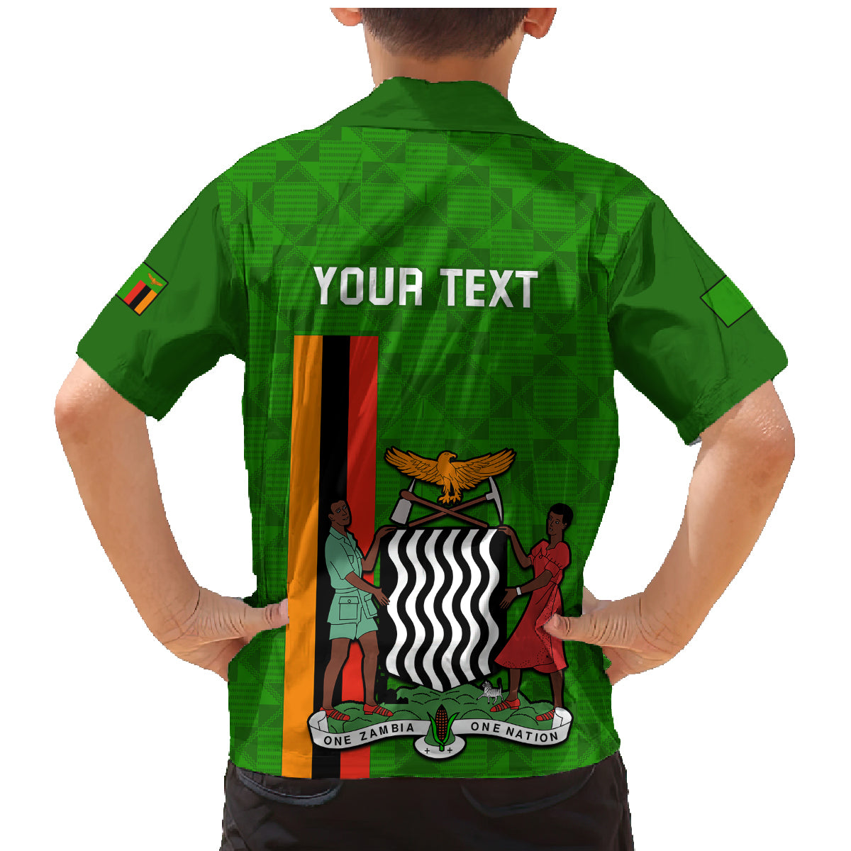 Personalised Zambia Independence Day Family Matching Mermaid Dress and Hawaiian Shirt Happy 59th Anniversary Kente Pattern - Wonder Print Shop