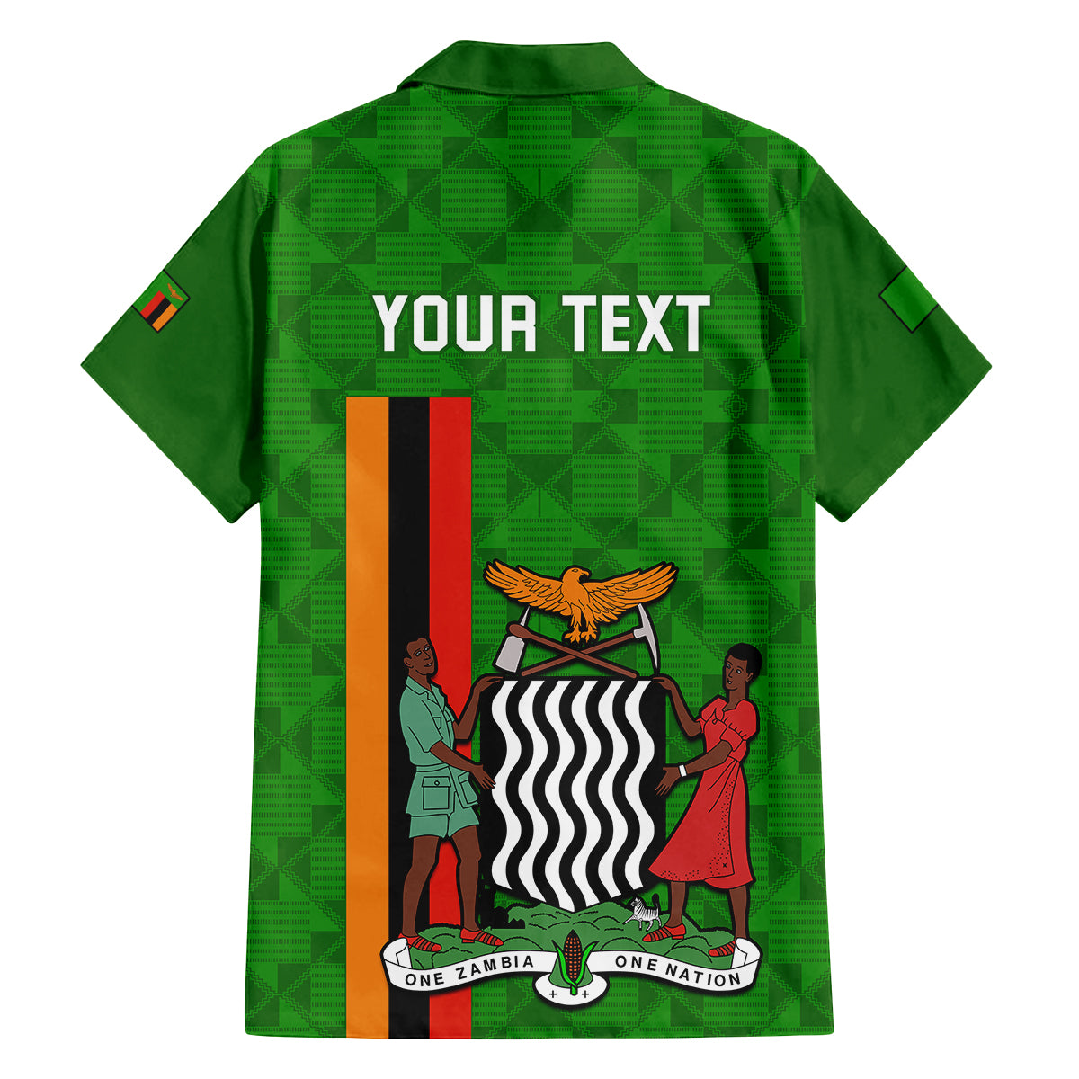 Personalised Zambia Independence Day Family Matching Summer Maxi Dress and Hawaiian Shirt Happy 59th Anniversary Kente Pattern - Wonder Print Shop