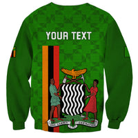 Personalised Zambia Independence Day Sweatshirt Happy 59th Anniversary Kente Pattern - Wonder Print Shop
