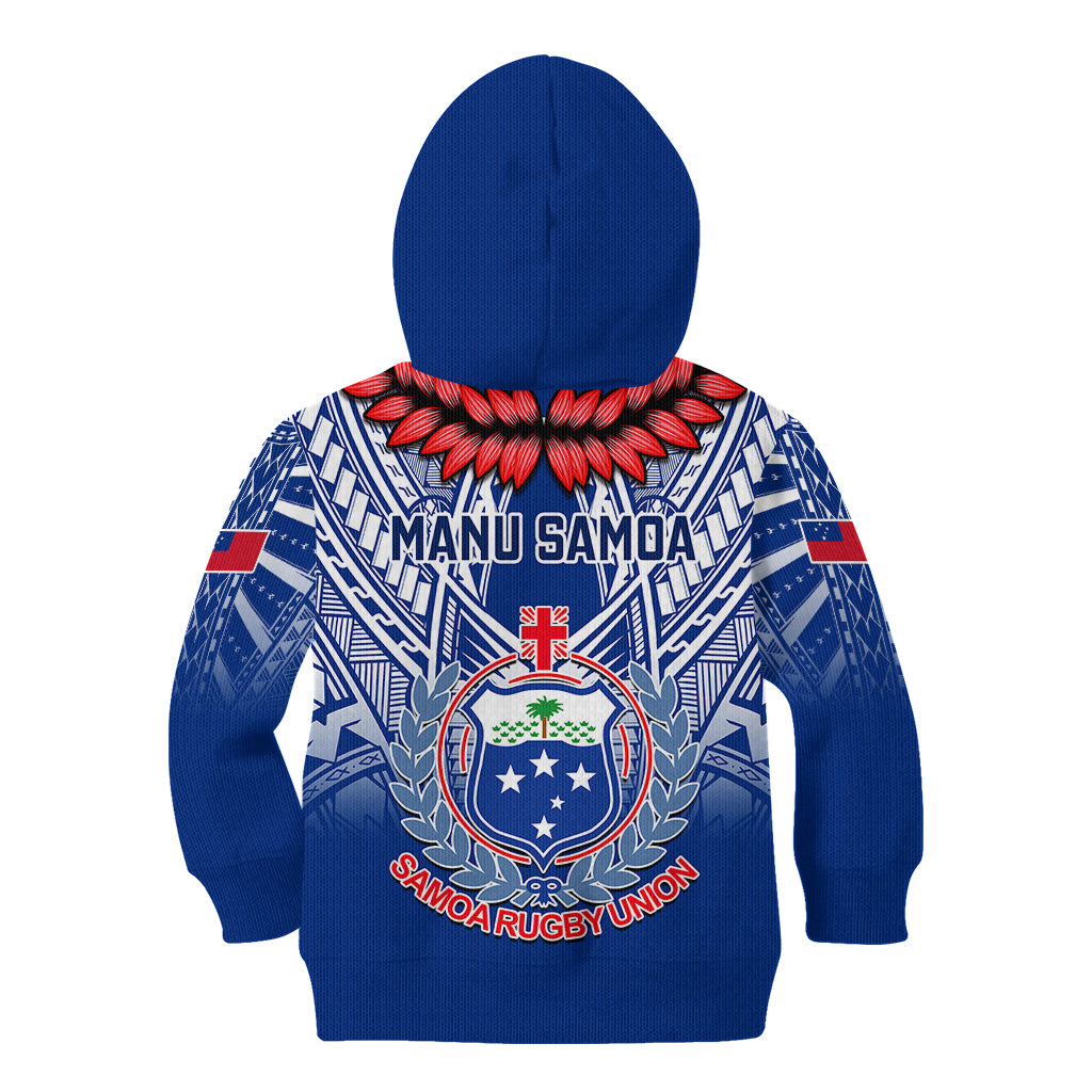 Samoa Rugby Kid Hoodie 2023 Go Manu Samoa With Ula Fala Style - Wonder Print Shop