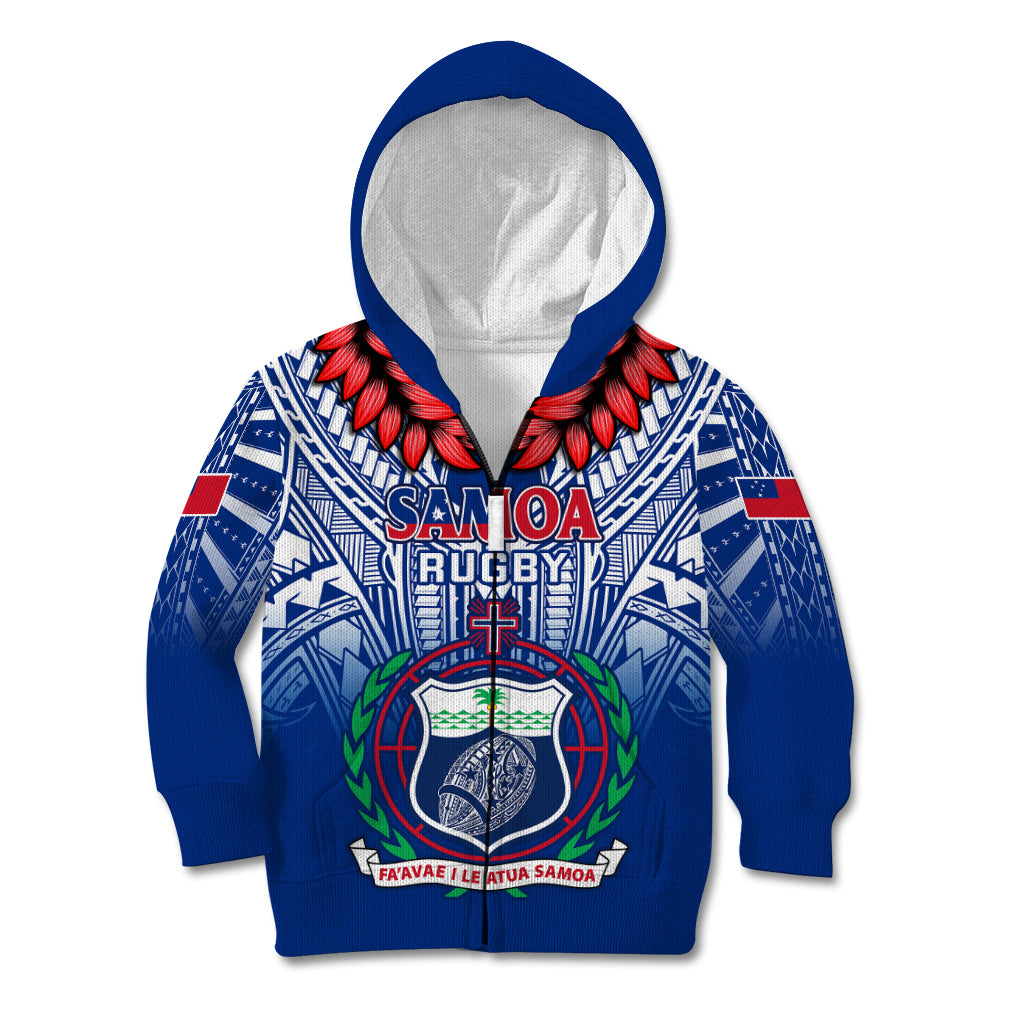 Samoa Rugby Kid Hoodie 2023 Go Manu Samoa With Ula Fala Style - Wonder Print Shop