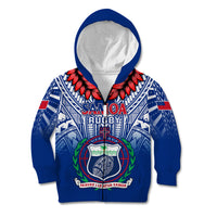 Samoa Rugby Kid Hoodie 2023 Go Manu Samoa With Ula Fala Style - Wonder Print Shop