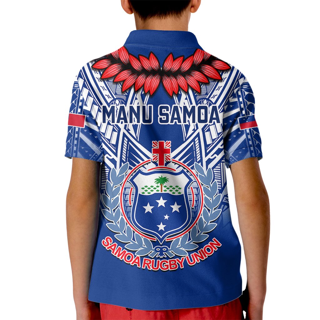 Samoa Rugby Kid Polo Shirt 2023 Go Manu Samoa With Ula Fala Style - Wonder Print Shop