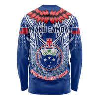 Samoa Rugby Long Sleeve Shirt 2023 Go Manu Samoa With Ula Fala Style - Wonder Print Shop