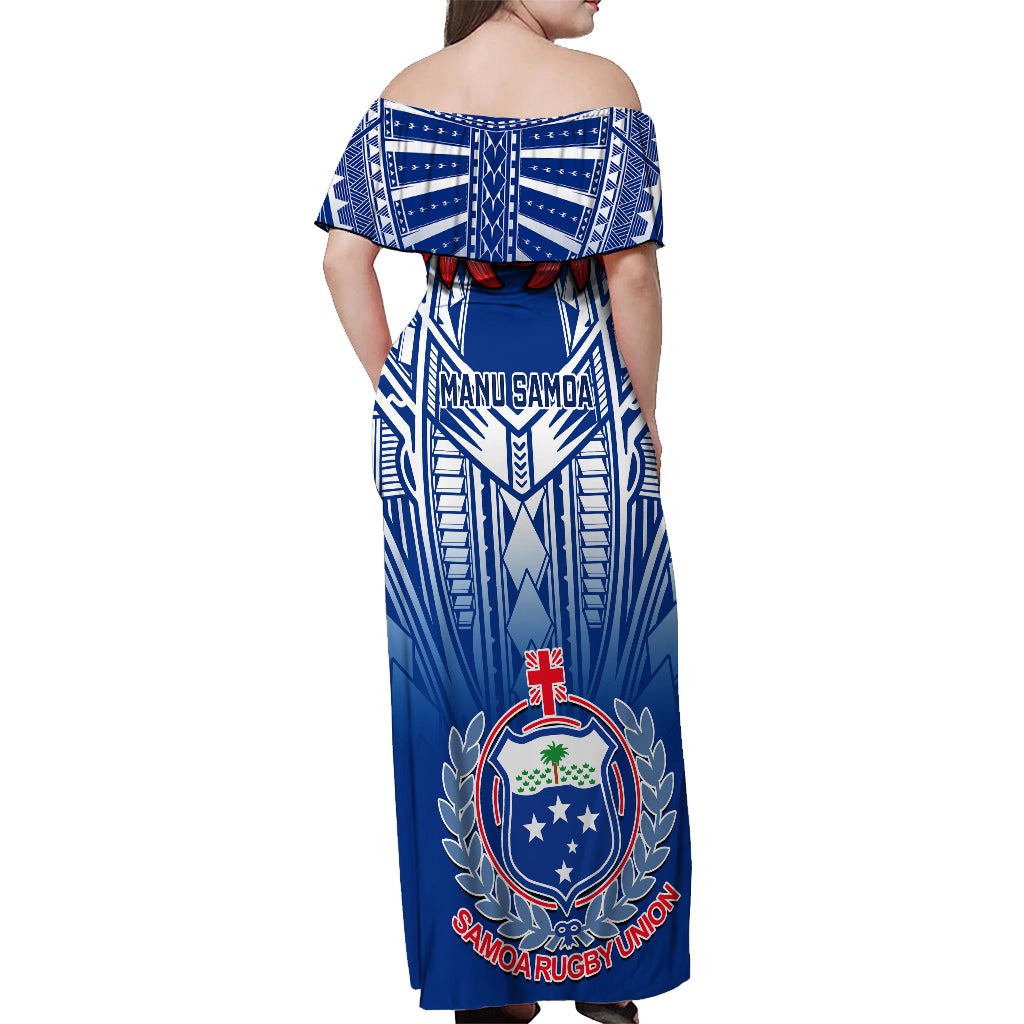 Samoa Rugby Off Shoulder Maxi Dress 2023 Go Manu Samoa With Ula Fala Style - Wonder Print Shop