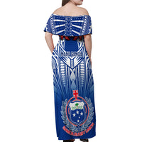Samoa Rugby Off Shoulder Maxi Dress 2023 Go Manu Samoa With Ula Fala Style - Wonder Print Shop