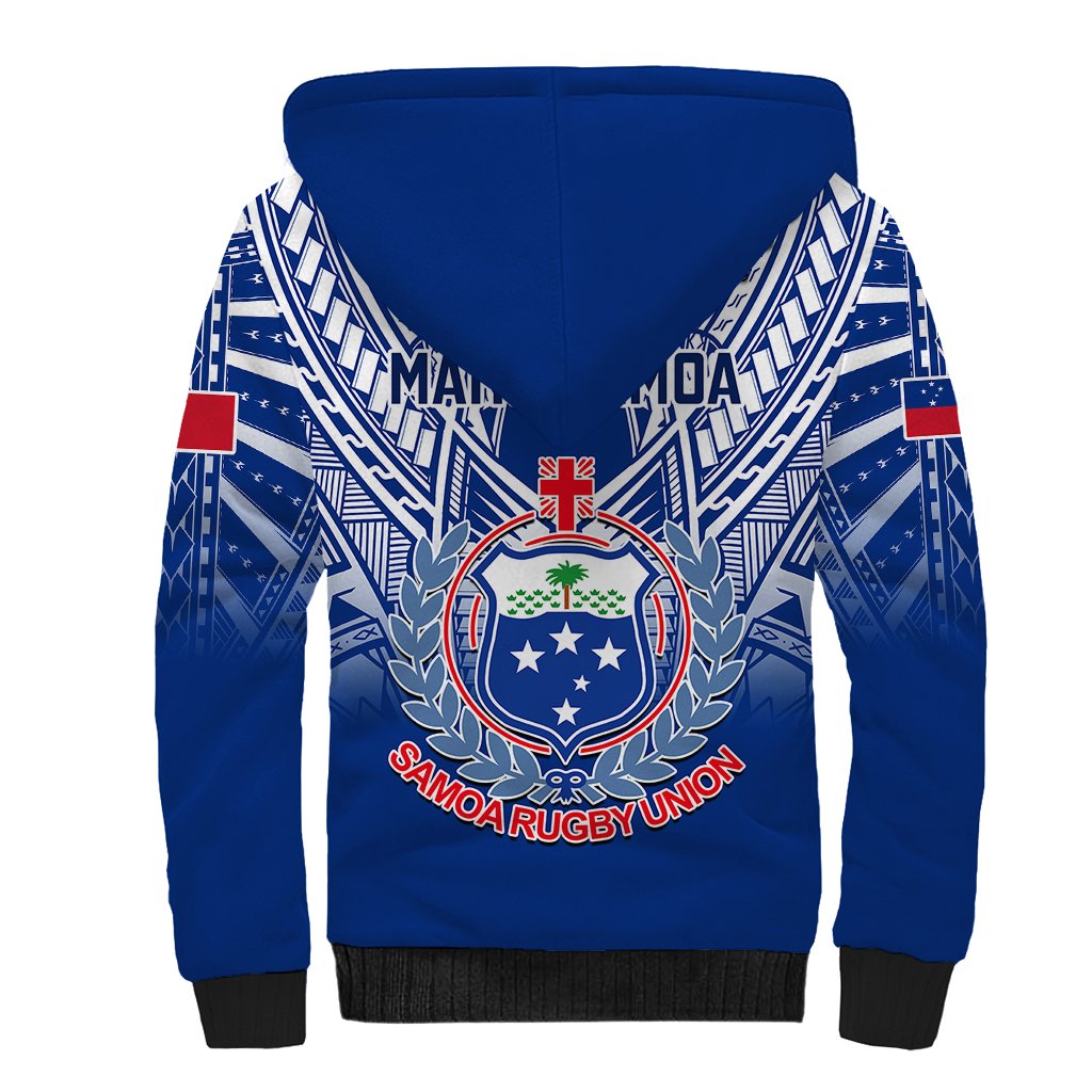 Samoa Rugby Sherpa Hoodie 2023 Go Manu Samoa With Ula Fala Style - Wonder Print Shop