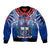 Samoa Rugby Sleeve Zip Bomber Jacket 2023 Go Manu Samoa With Ula Fala Style - Wonder Print Shop