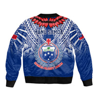 Samoa Rugby Sleeve Zip Bomber Jacket 2023 Go Manu Samoa With Ula Fala Style - Wonder Print Shop