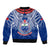 Samoa Rugby Sleeve Zip Bomber Jacket 2023 Go Manu Samoa With Ula Fala Style - Wonder Print Shop