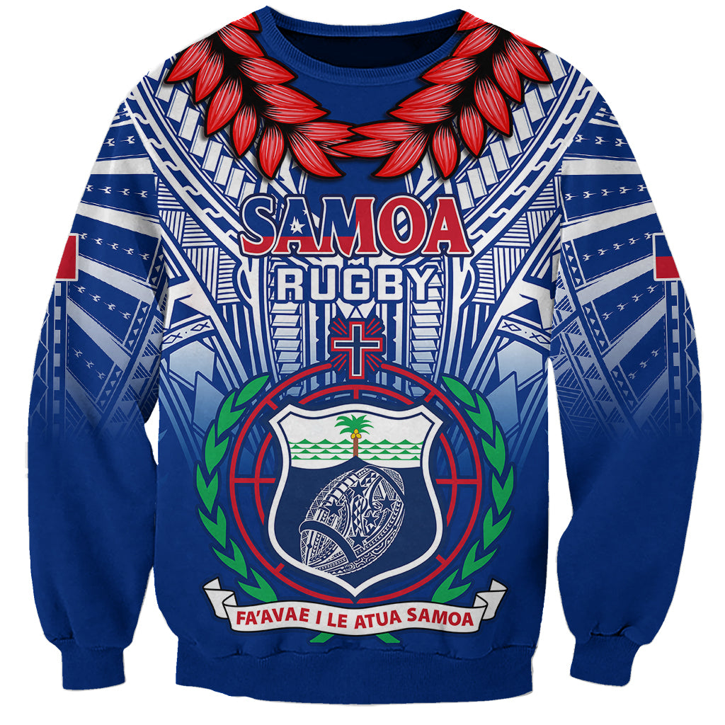 Samoa Rugby Sweatshirt 2023 Go Manu Samoa With Ula Fala Style - Wonder Print Shop