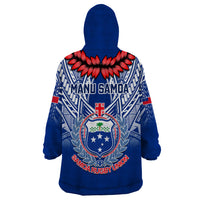 Samoa Rugby Wearable Blanket Hoodie 2023 Go Manu Samoa With Ula Fala Style - Wonder Print Shop