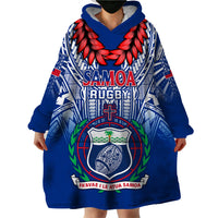 Samoa Rugby Wearable Blanket Hoodie 2023 Go Manu Samoa With Ula Fala Style - Wonder Print Shop