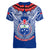 Samoa Rugby Women V Neck T Shirt 2023 Go Manu Samoa With Ula Fala Style - Wonder Print Shop