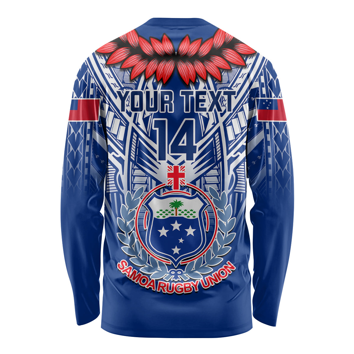 Custom Samoa Rugby Long Sleeve Shirt 2023 Go Manu Samoa With Ula Fala Style - Wonder Print Shop