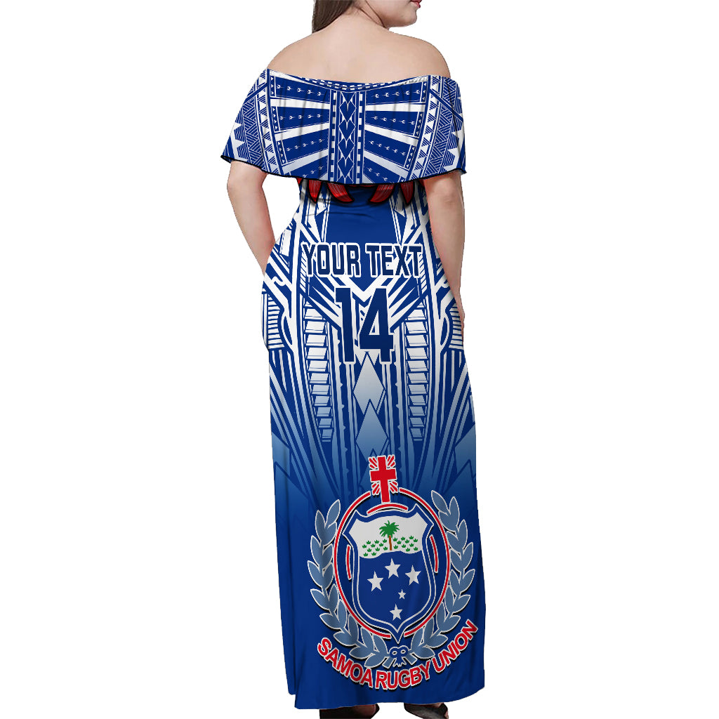 Custom Samoa Rugby Off Shoulder Maxi Dress 2023 Go Manu Samoa With Ula Fala Style - Wonder Print Shop