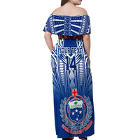 Custom Samoa Rugby Off Shoulder Maxi Dress 2023 Go Manu Samoa With Ula Fala Style - Wonder Print Shop