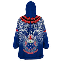 Custom Samoa Rugby Wearable Blanket Hoodie 2023 Go Manu Samoa With Ula Fala Style - Wonder Print Shop