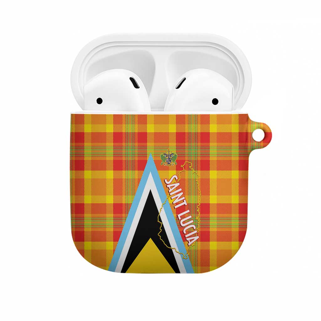 Saint Lucia Creole Day AirPods Case Bon Fete Jounen Kweyol Madras Pattern - Wonder Print Shop