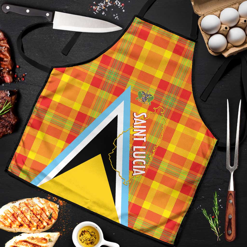 Saint Lucia Creole Day Apron Bon Fete Jounen Kweyol Madras Pattern - Wonder Print Shop