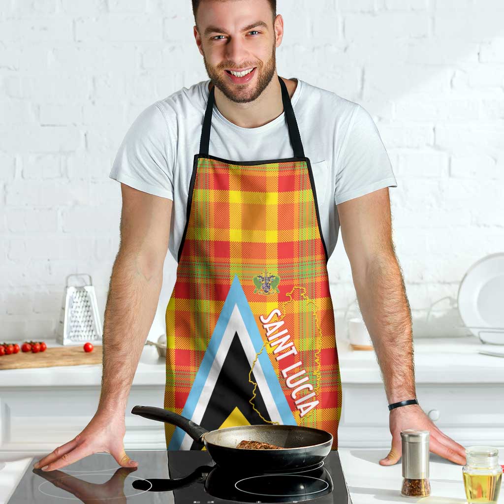 Saint Lucia Creole Day Apron Bon Fete Jounen Kweyol Madras Pattern - Wonder Print Shop