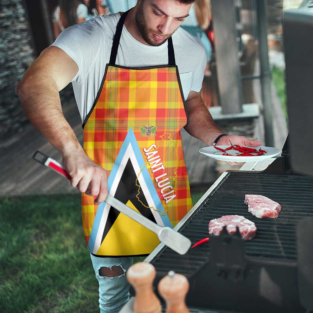 Saint Lucia Creole Day Apron Bon Fete Jounen Kweyol Madras Pattern - Wonder Print Shop