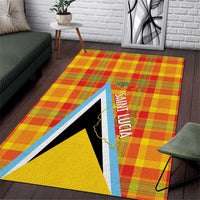 Saint Lucia Creole Day Area Rug Bon Fete Jounen Kweyol Madras Pattern - Wonder Print Shop