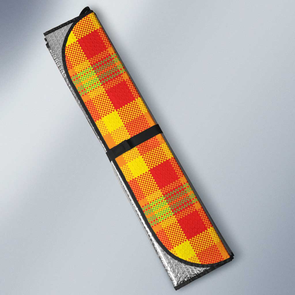 Saint Lucia Creole Day Auto Sun Shade Bon Fete Jounen Kweyol Madras Pattern - Wonder Print Shop