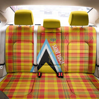 Saint Lucia Creole Day Back Car Seat Cover Bon Fete Jounen Kweyol Madras Pattern - Wonder Print Shop
