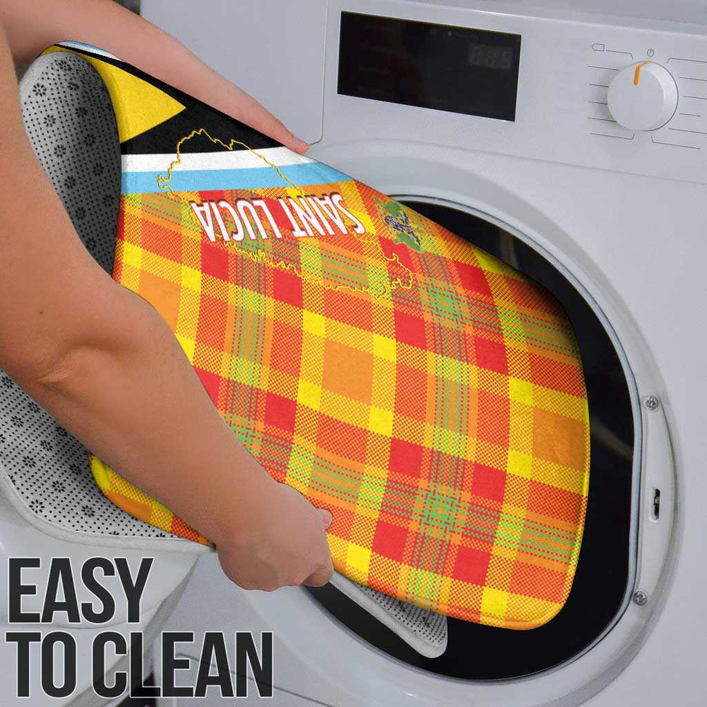 Saint Lucia Creole Day Bathroom Set Bon Fete Jounen Kweyol Madras Pattern - Wonder Print Shop