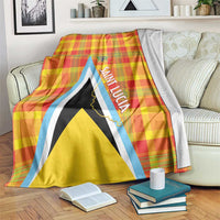 Saint Lucia Creole Day Blanket Bon Fete Jounen Kweyol Madras Pattern - Wonder Print Shop