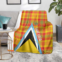 Saint Lucia Creole Day Blanket Bon Fete Jounen Kweyol Madras Pattern - Wonder Print Shop